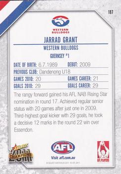 2011 Select AFL Champions #187 Jarrad Grant Back
